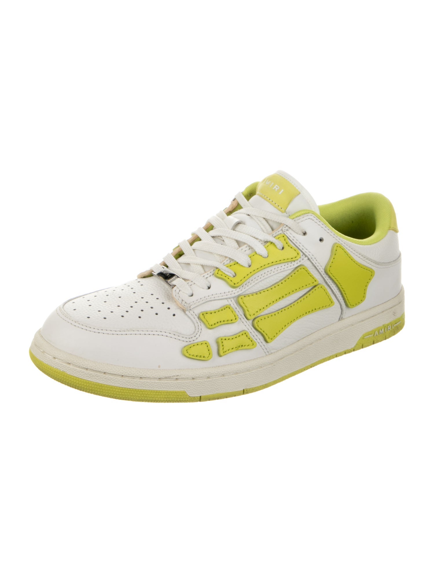 Amiri Leather Colorblock Pattern Sneakers