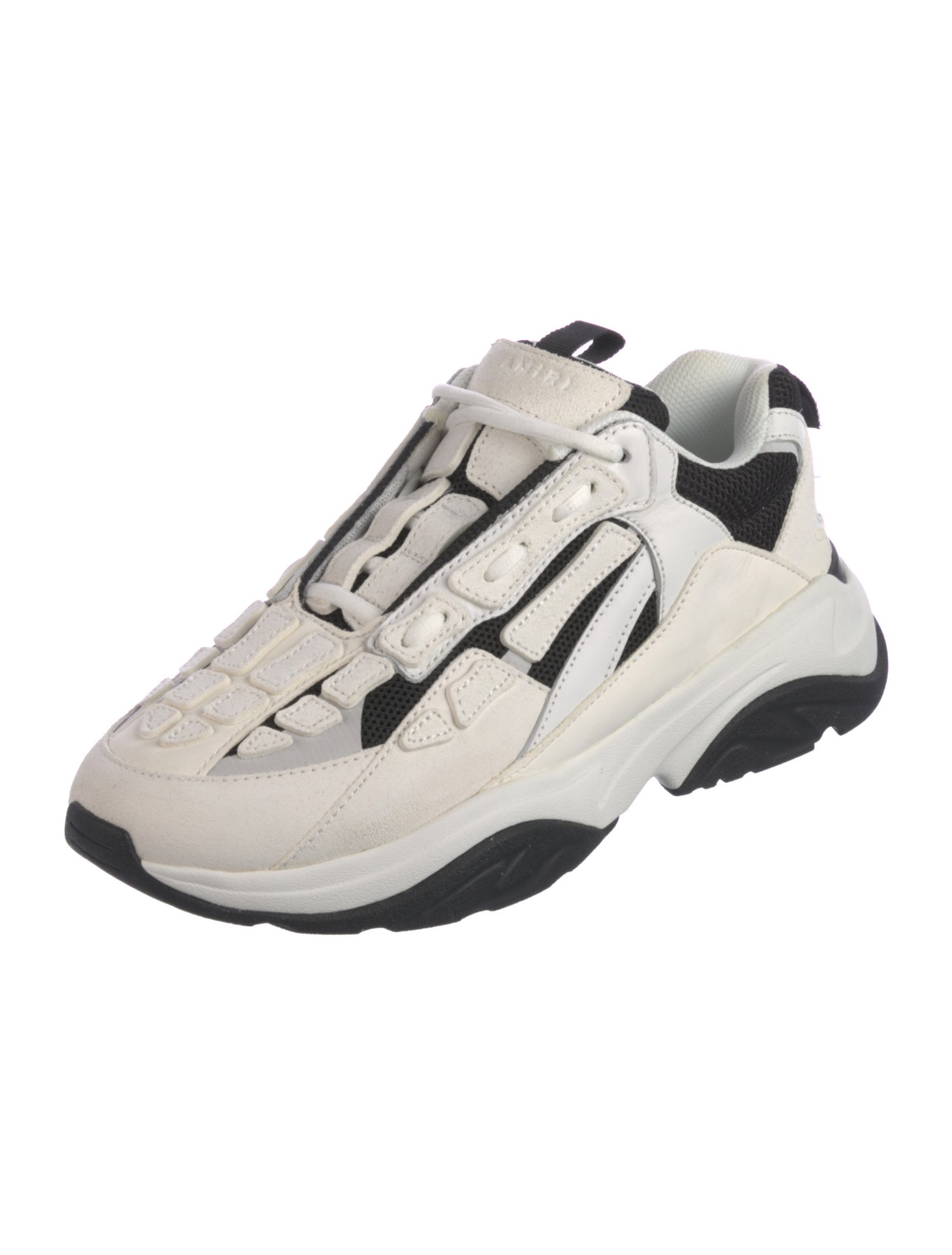 Amiri Leather Colorblock Pattern Athletic Sneakers