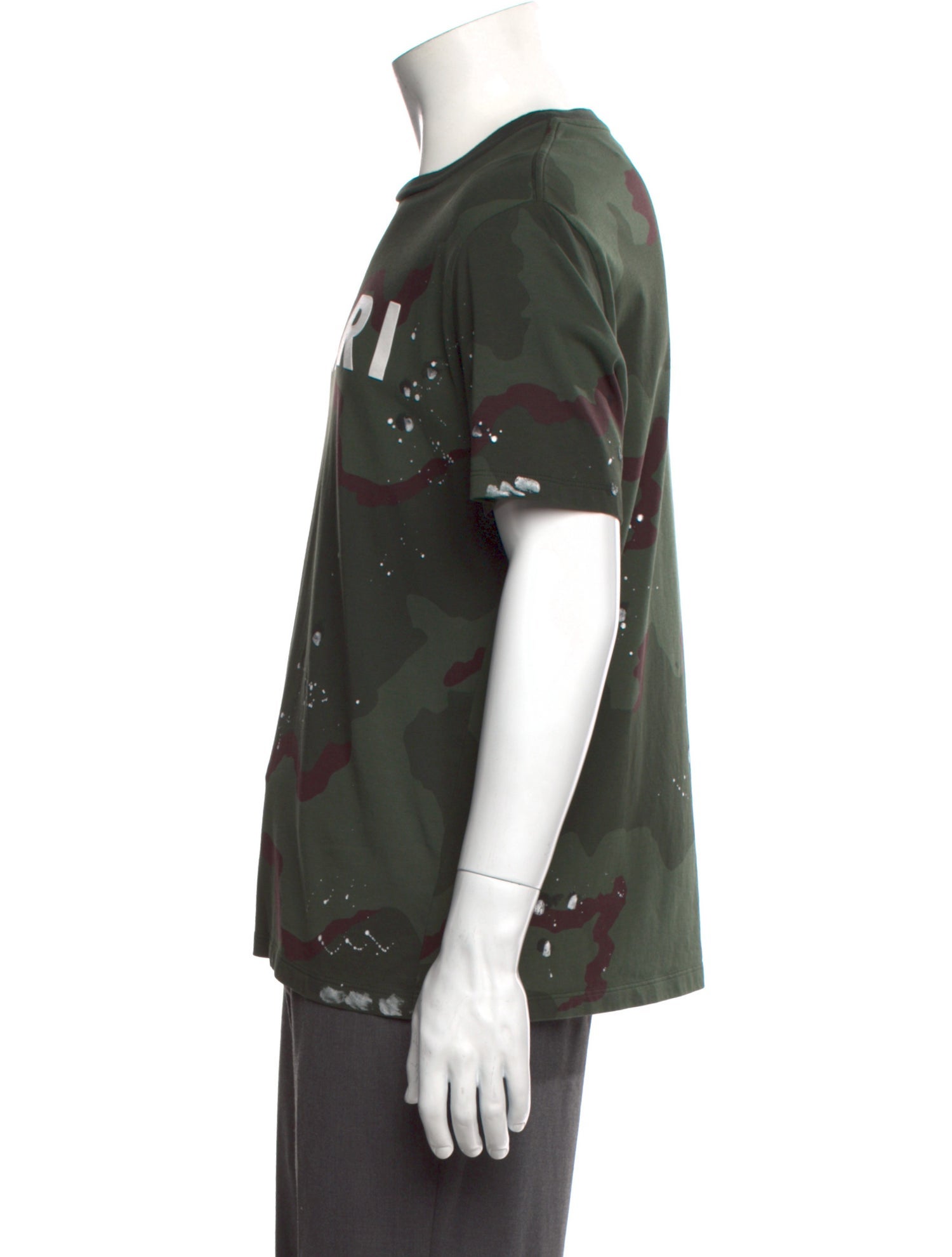 Amiri Camouflage Print Crew Neck T-Shirt