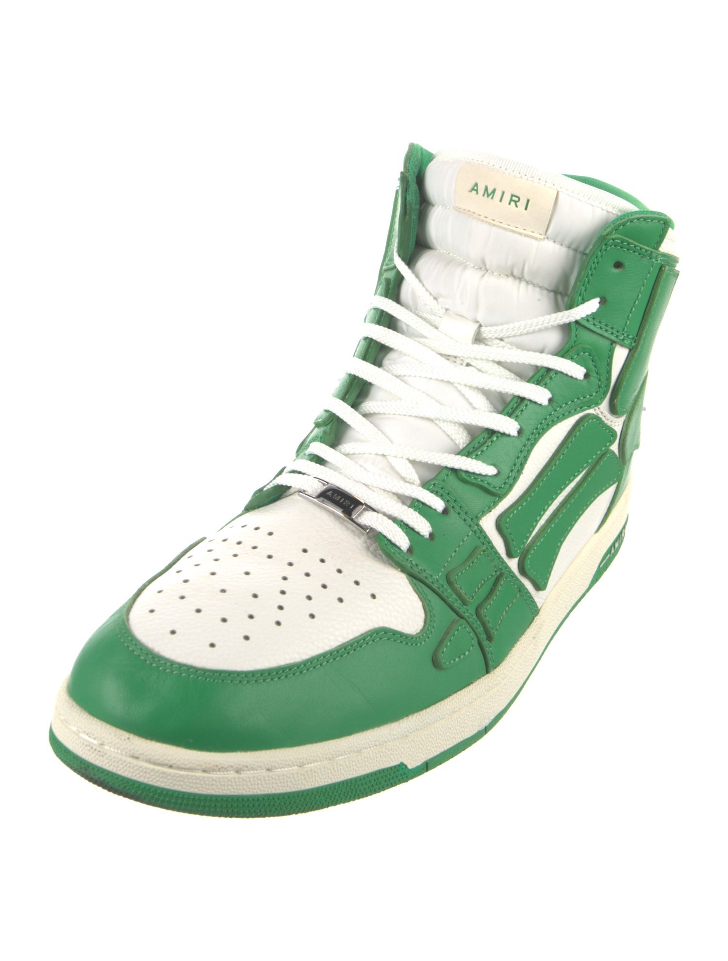 Amiri Leather Colorblock Pattern Sneakers