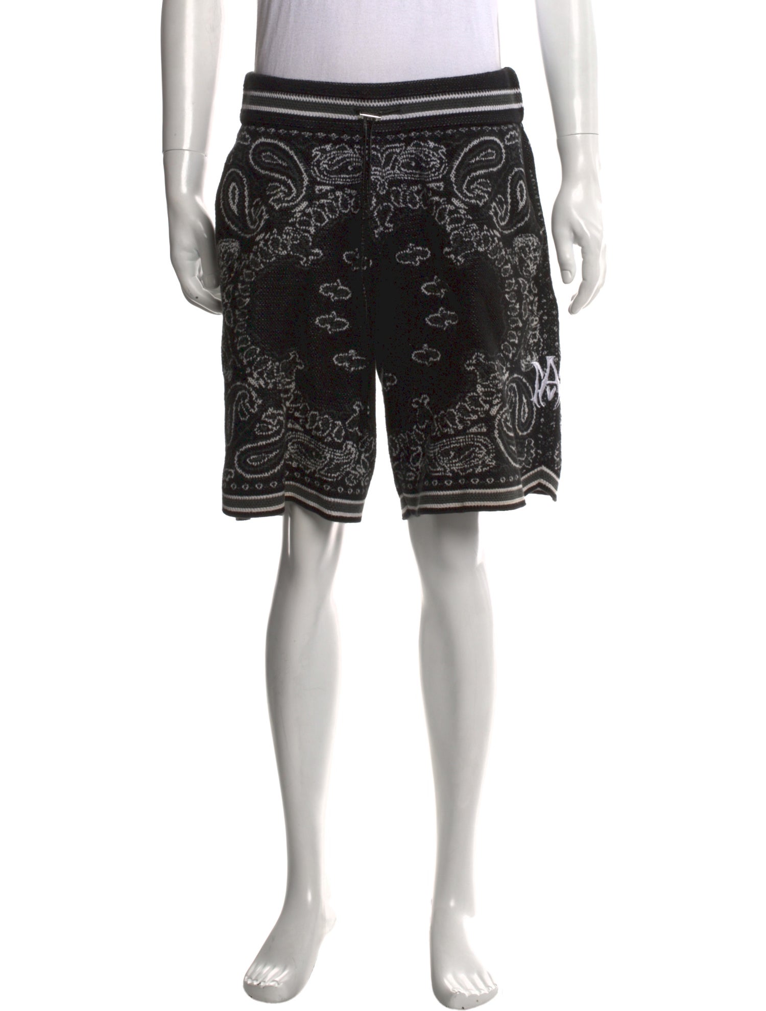Amiri Paisley Print Denim Shorts