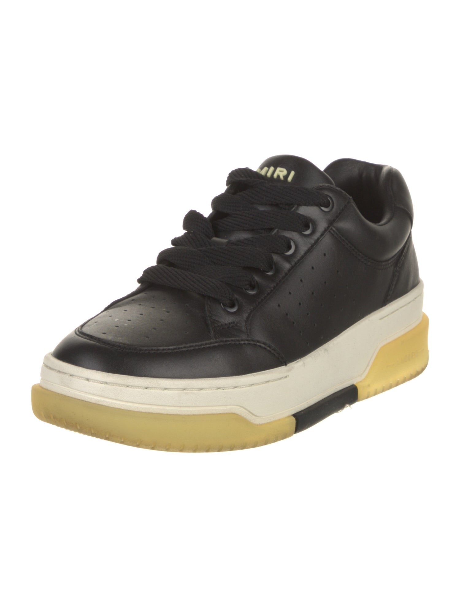 Amiri Leather Colorblock Pattern Sneakers