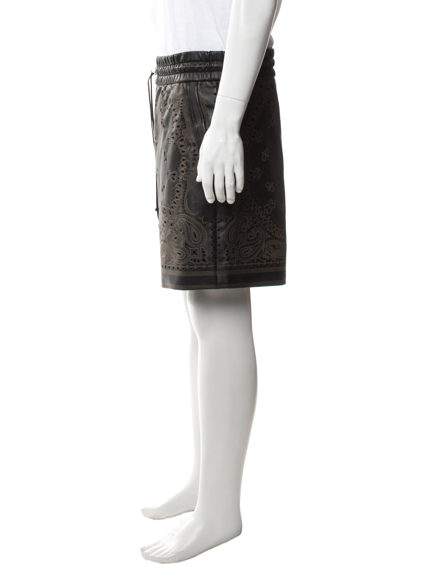 Amiri Lamb Leather Jogger Shorts