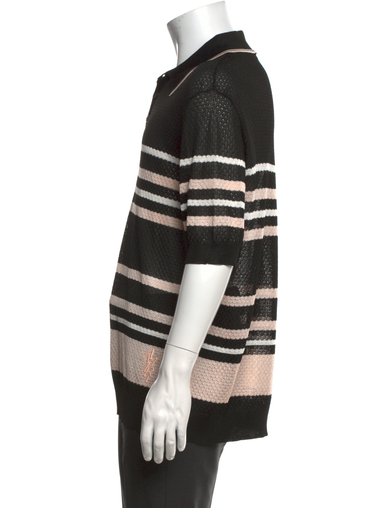 Amiri Striped Collar Polo Shirt