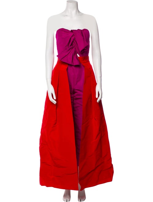 Alexia Maria Silk Colorblock Pattern Pant Set