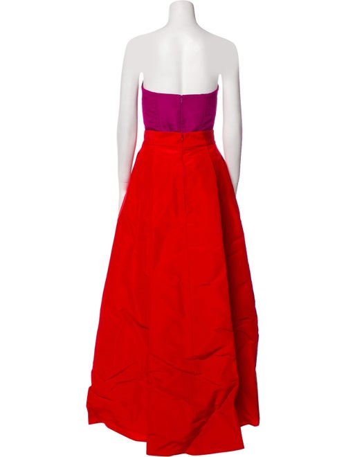 Alexia Maria Silk Colorblock Pattern Pant Set