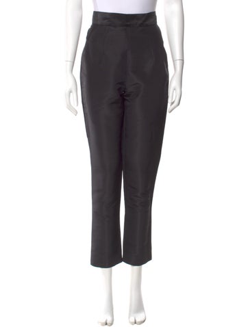 Pre-owned Alexia Maria Silk Straight Leg Pants In Gray
