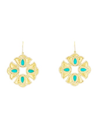 Amrapali 18K 2.41ctw Diamond & Resin Kaliyana Lotus Drop Earrings