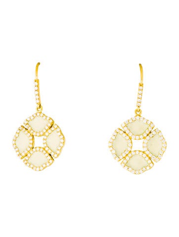 Amrapali Drop 18K Diamond Manjari Lotus Enamel Earrings
