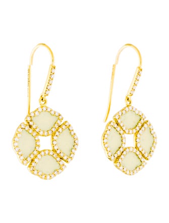 Amrapali 18K Diamond Manjari Lotus Enamel Earrings