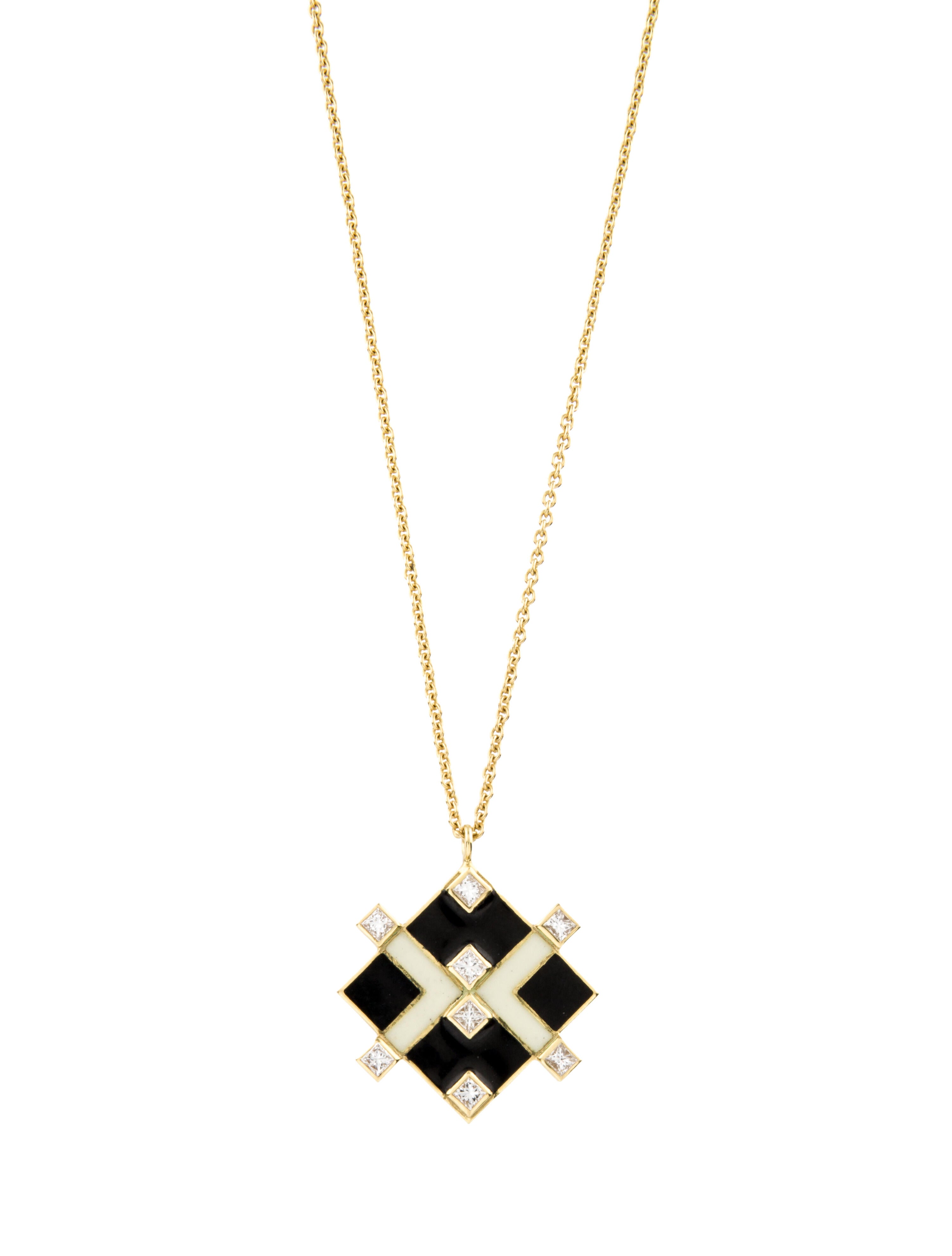 Amrapali 18K Diamond & Enamel Mosaic Pendant Necklace