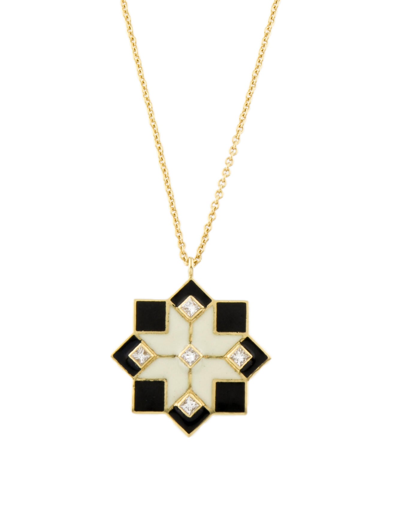 Amrapali 18K Mosaic Enamel & Diamond Pendant Necklace