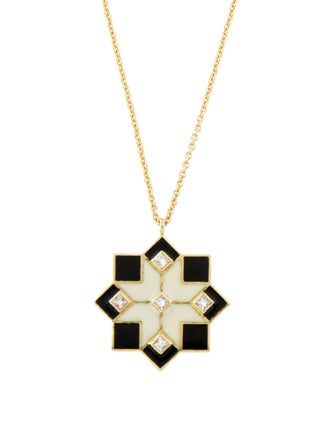 Amrapali 18K Mosaic Enamel & Diamond Pendant Necklace