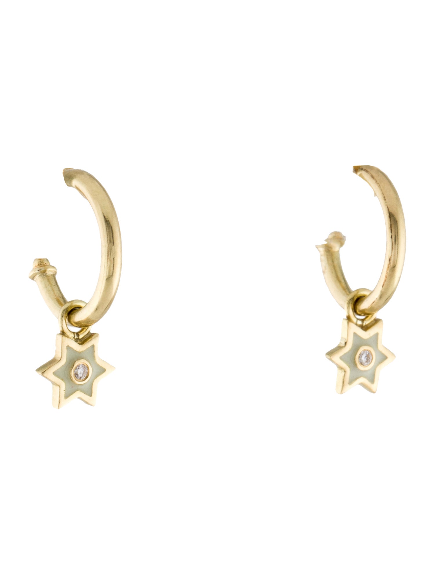 Amrapali 18K Diamond Huggie Charm Hoop Earrings