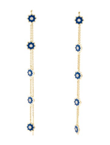 Amrapali Drop 18K Enamel & Diamond Earrings