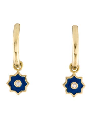 Amrapali Drop 18K Enamel & Diamond Earrings