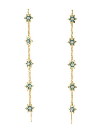 Amrapali 18K Diamond & Enamel Star Drop Earrings