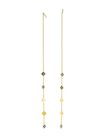 Amrapali 18K Diamond & Enamel Thread Drop Earrings