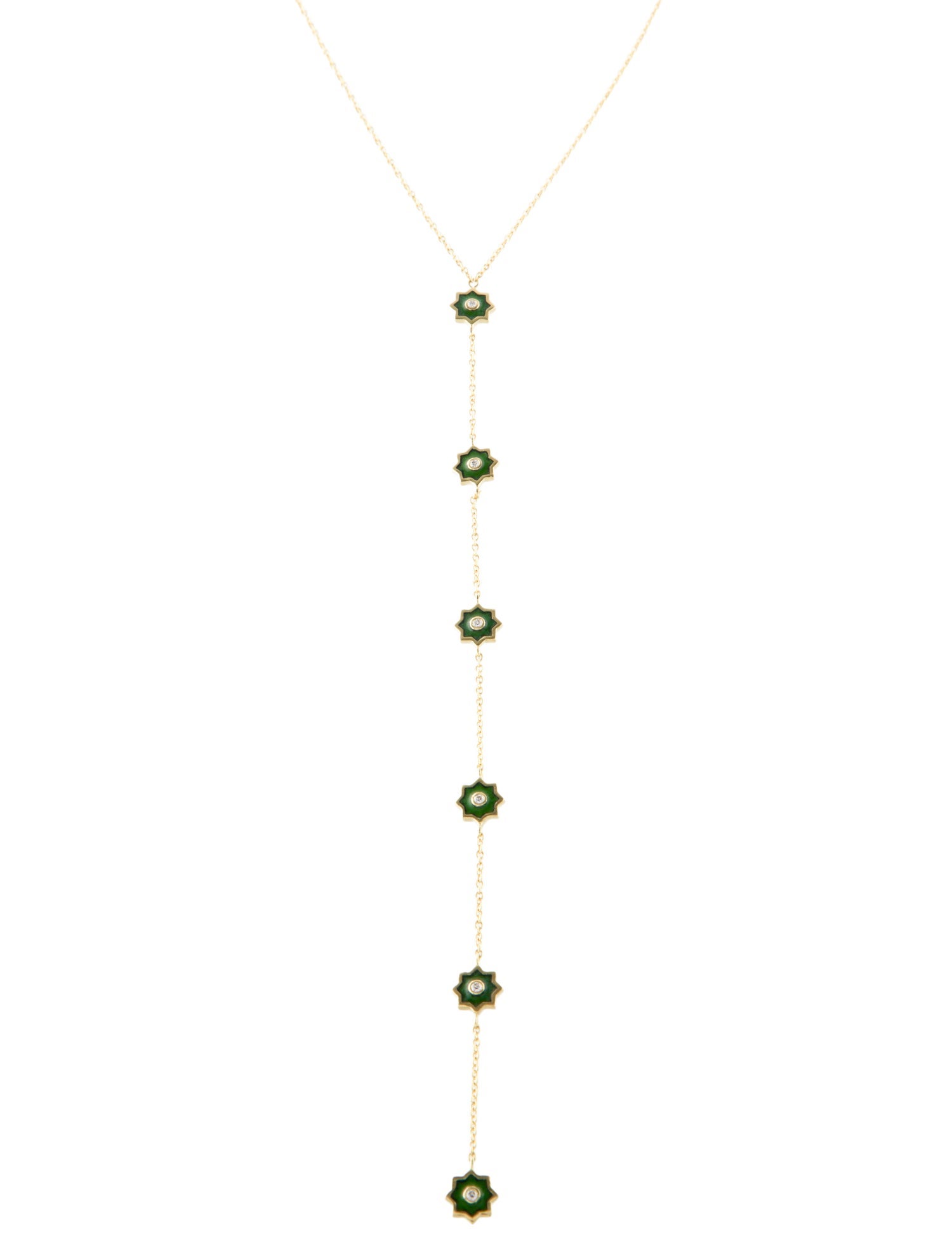 Amrapali 18K Diamond & Enamel Star Drop Necklace