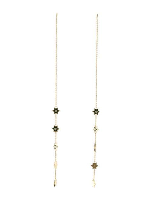Amrapali 18K Diamond & Enamel Star Drop Earrings