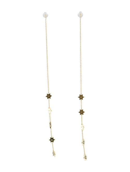 Amrapali 18K Diamond & Enamel Star Drop Earrings