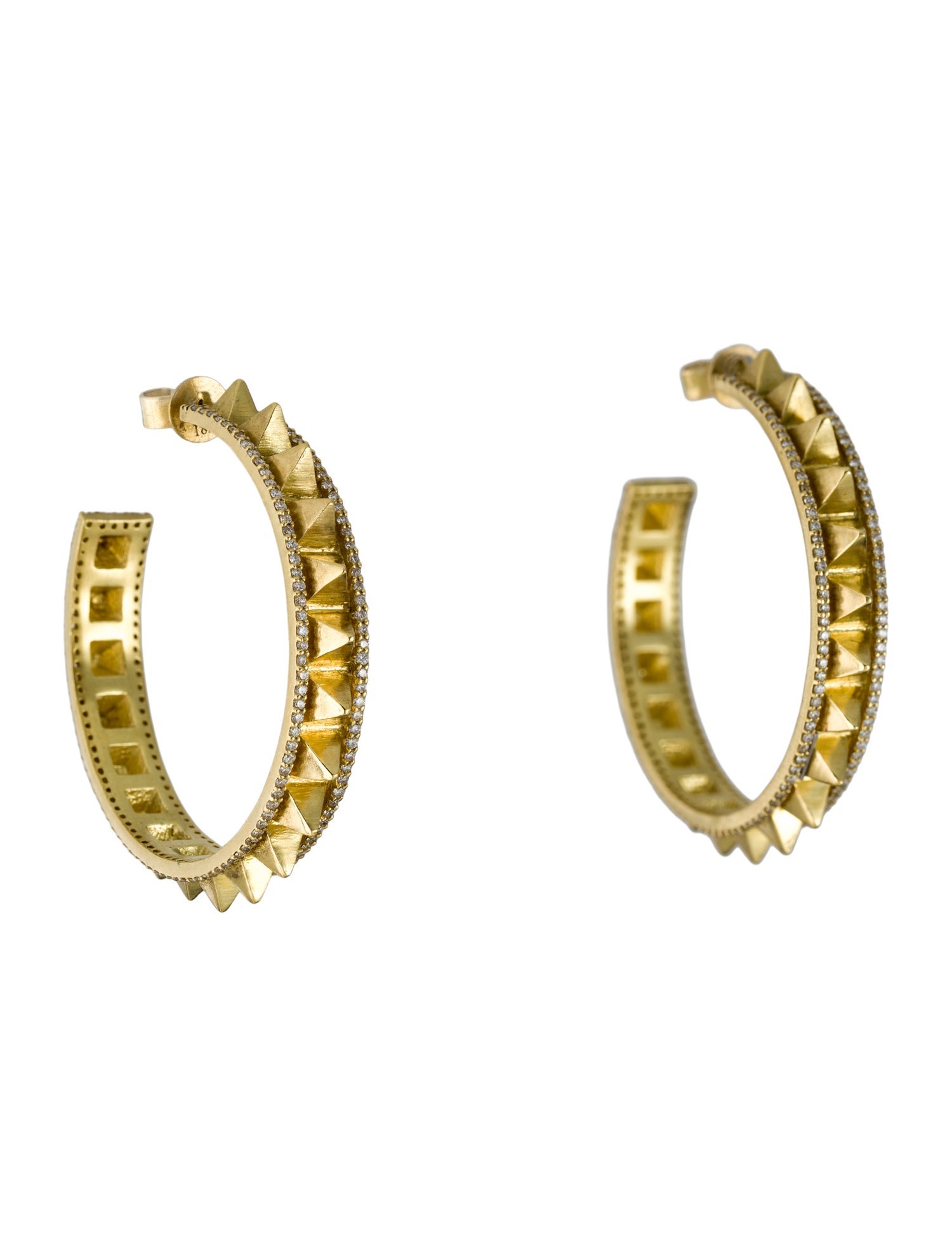 Amrapali 18K 1.06ctw Diamond Hoop Earrings