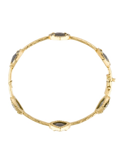 Amrapali 18K Labradorite & Diamond Hinged Bangle