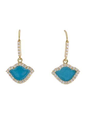 Amrapali 18K Diamond & Enamel Nalika Lotus Drop Earrings