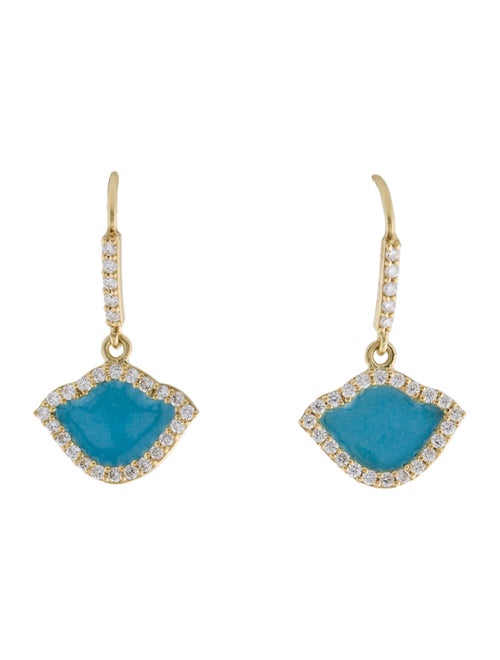 Amrapali 18K Diamond & Enamel Nalika Lotus Drop Earrings