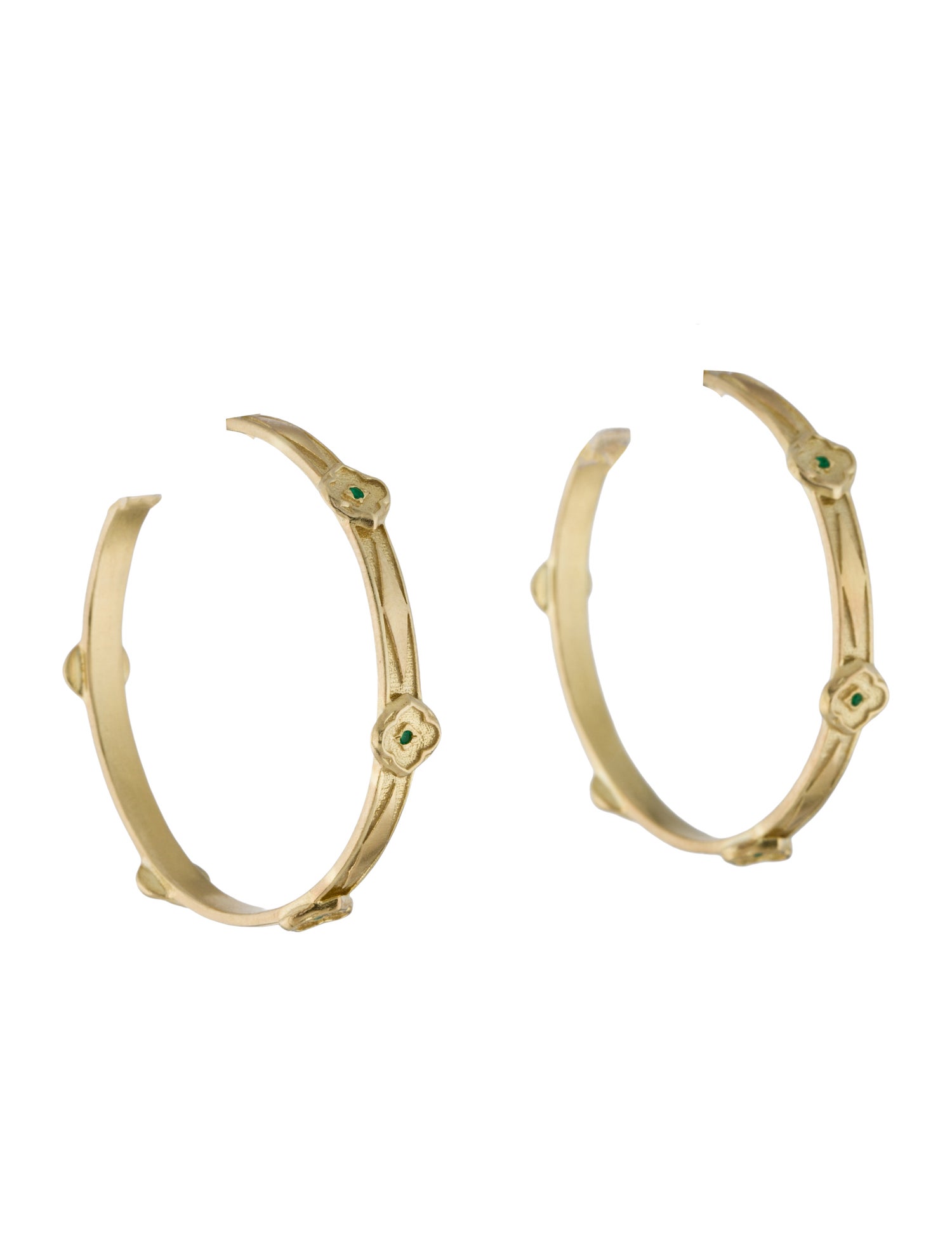 Amrapali 18K Emerald Hoop Earrings