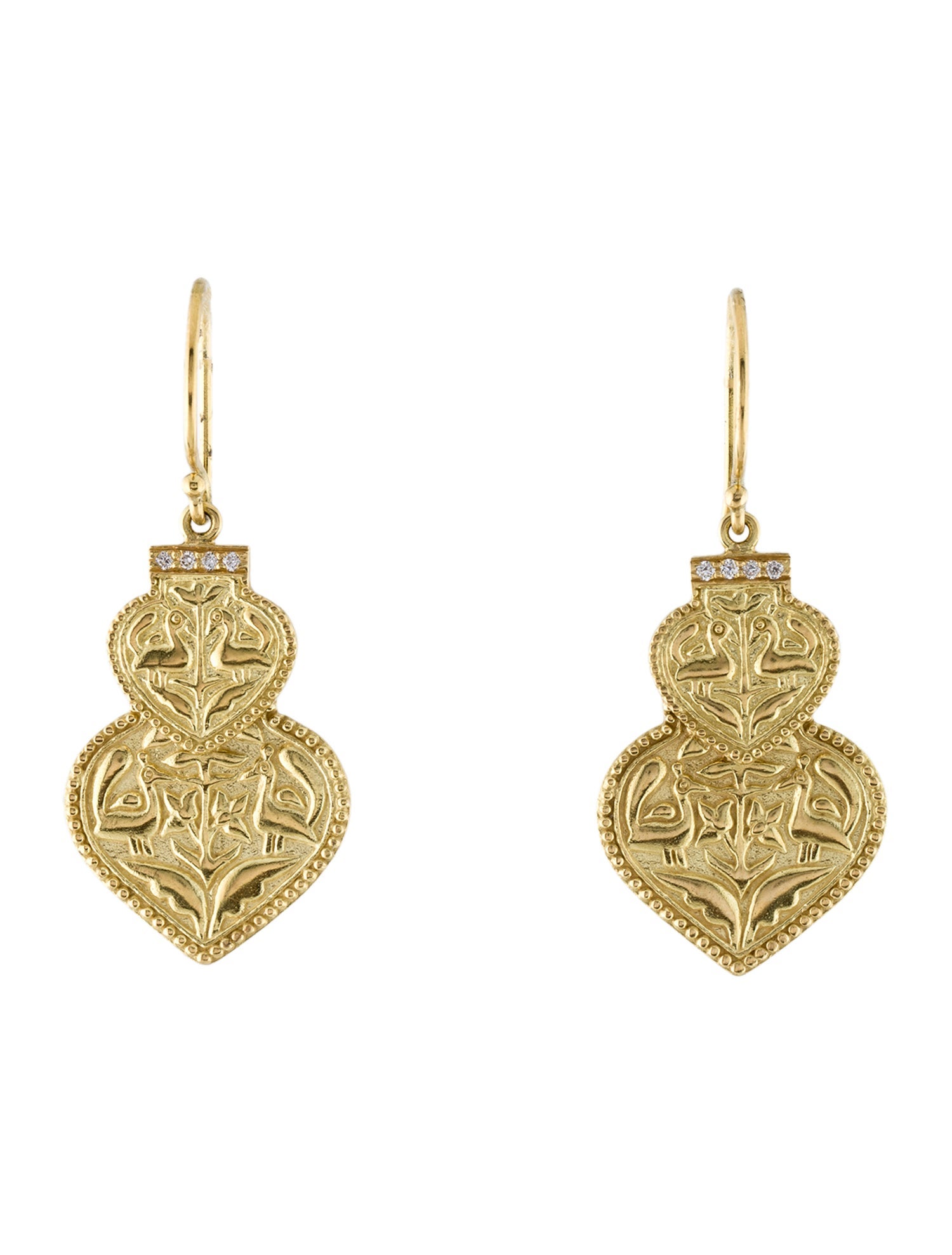 Amrapali 18K Diamond Morni Peacock Drop Earrings