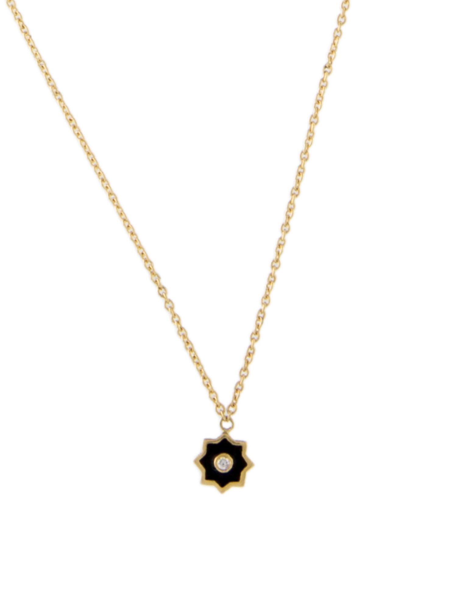 Amrapali 18K Diamond & Enamel 8 Point Star Pendant Necklace