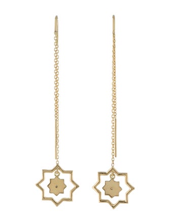 Amrapali 18K Diamond & Enamel 8 Point Star Drop Earrings