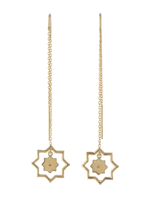 Amrapali 18K Diamond & Enamel 8 Point Star Drop Earrings