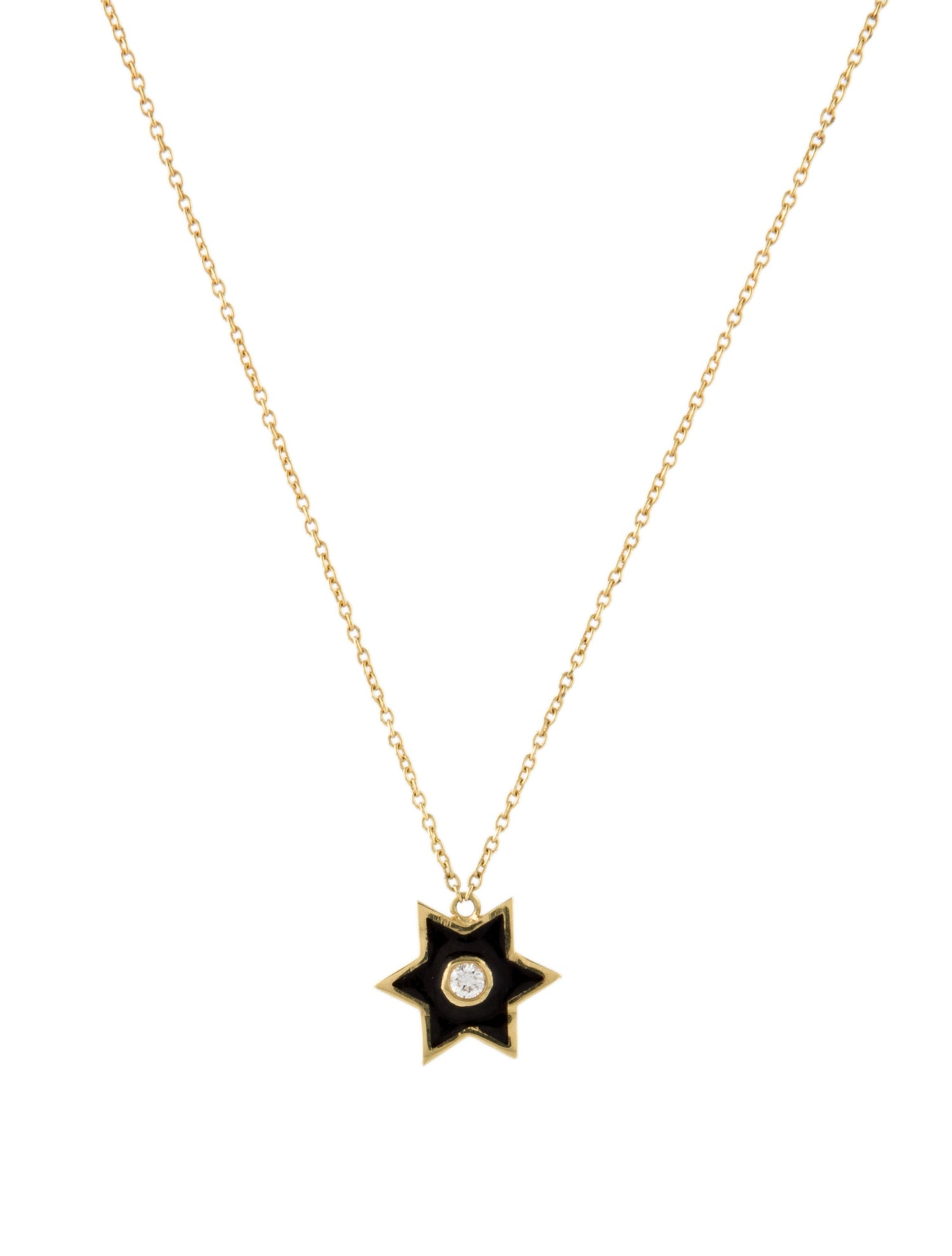 18K Diamond Star Pendant Necklace