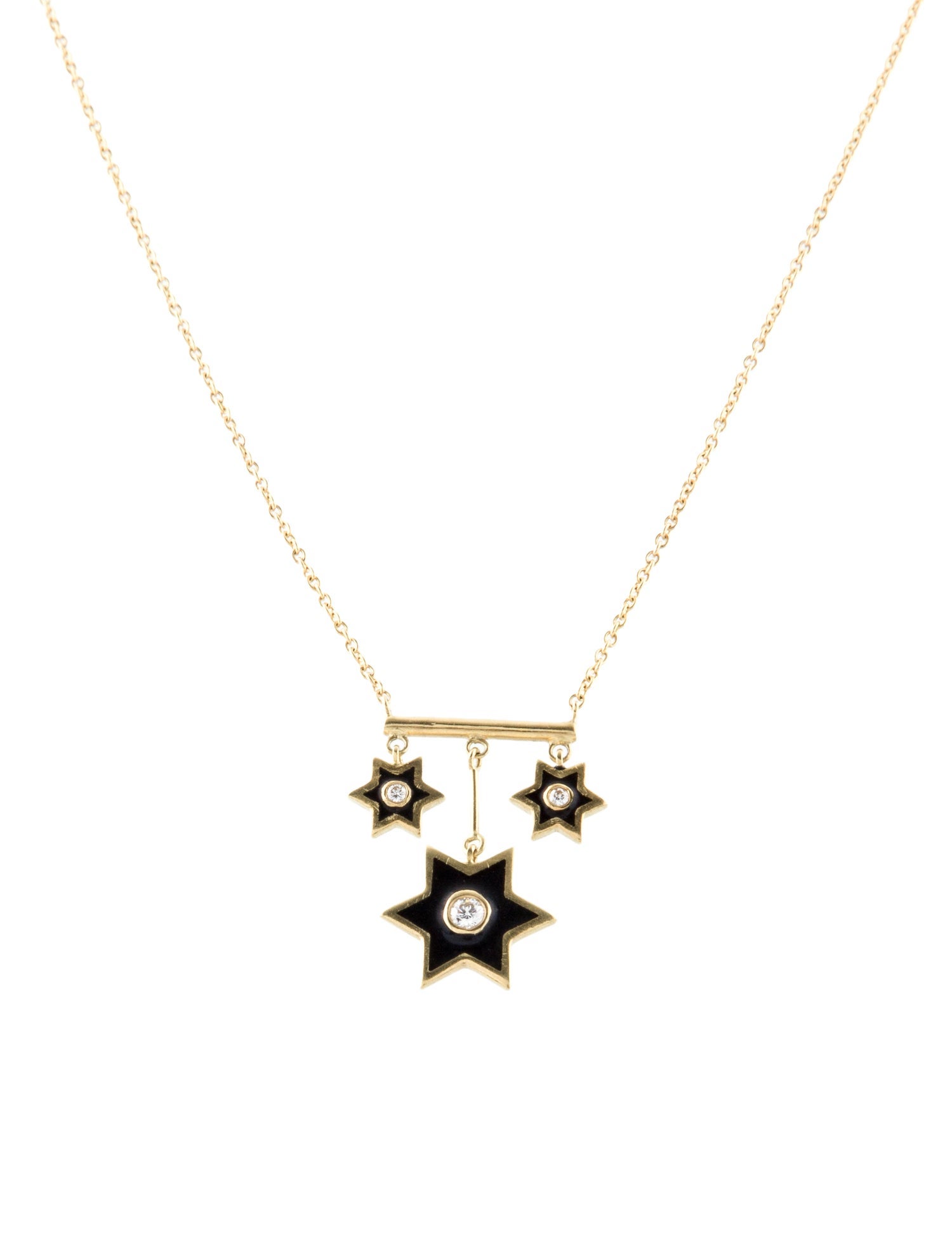 Amrapali 18K Diamond & Enamel Star Drop Pendant Necklace