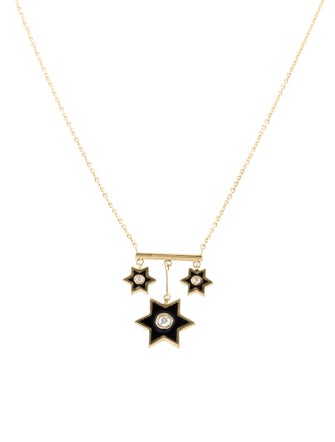 Amrapali 18K Diamond & Enamel Star Drop Pendant Necklace