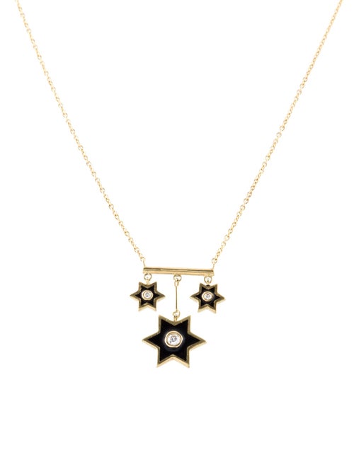 Amrapali 18K Diamond & Enamel Star Drop Pendant Necklace