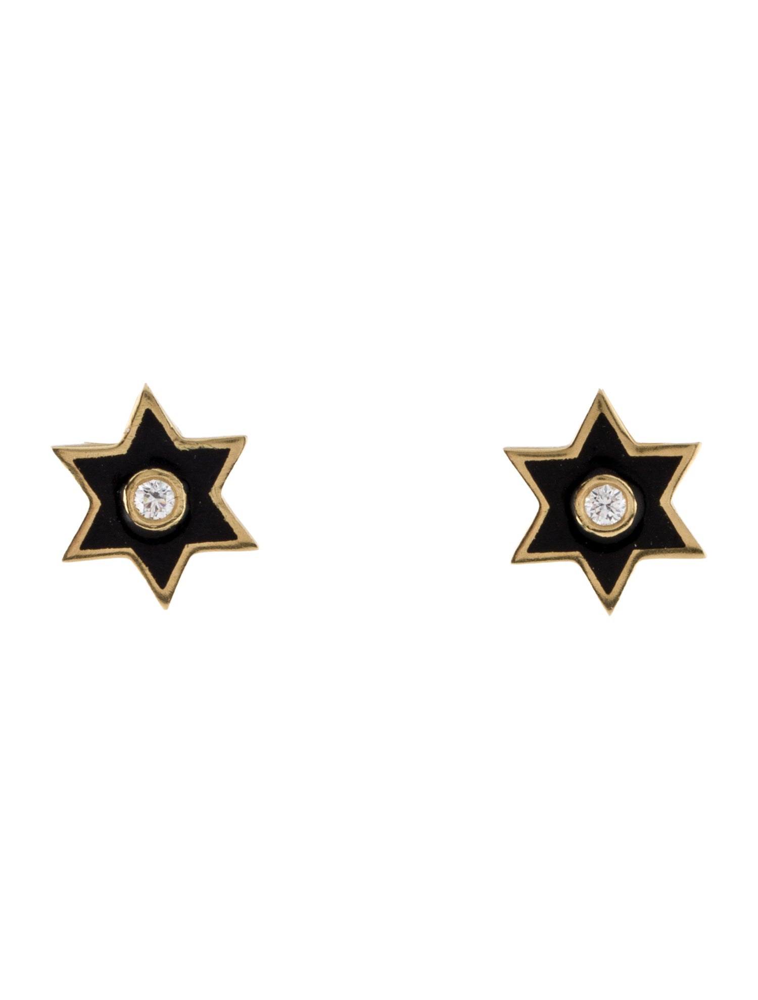 Amrapali 18K Diamond Enamel Starburst Stud Earrings