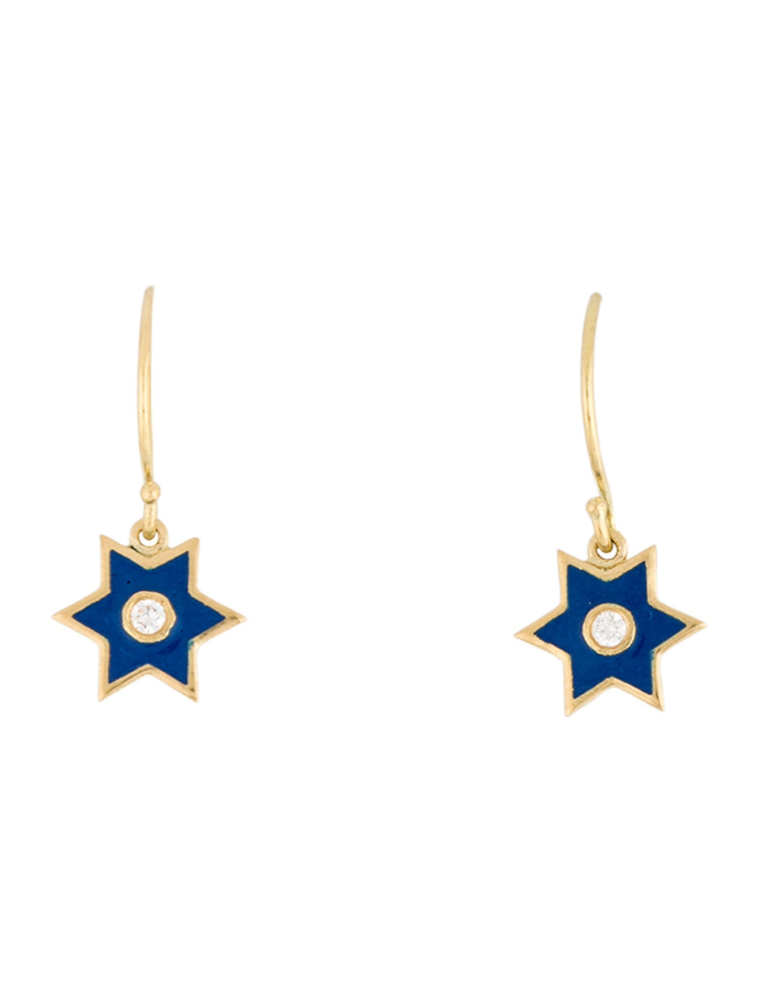 Legend Amrapali 18K Diamond Enamel Star Drop Earrings