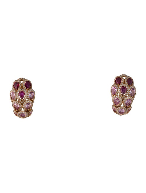 Amrapali 18K 1.78ctw Sapphire, Ruby & Diamond Earclip Earrings