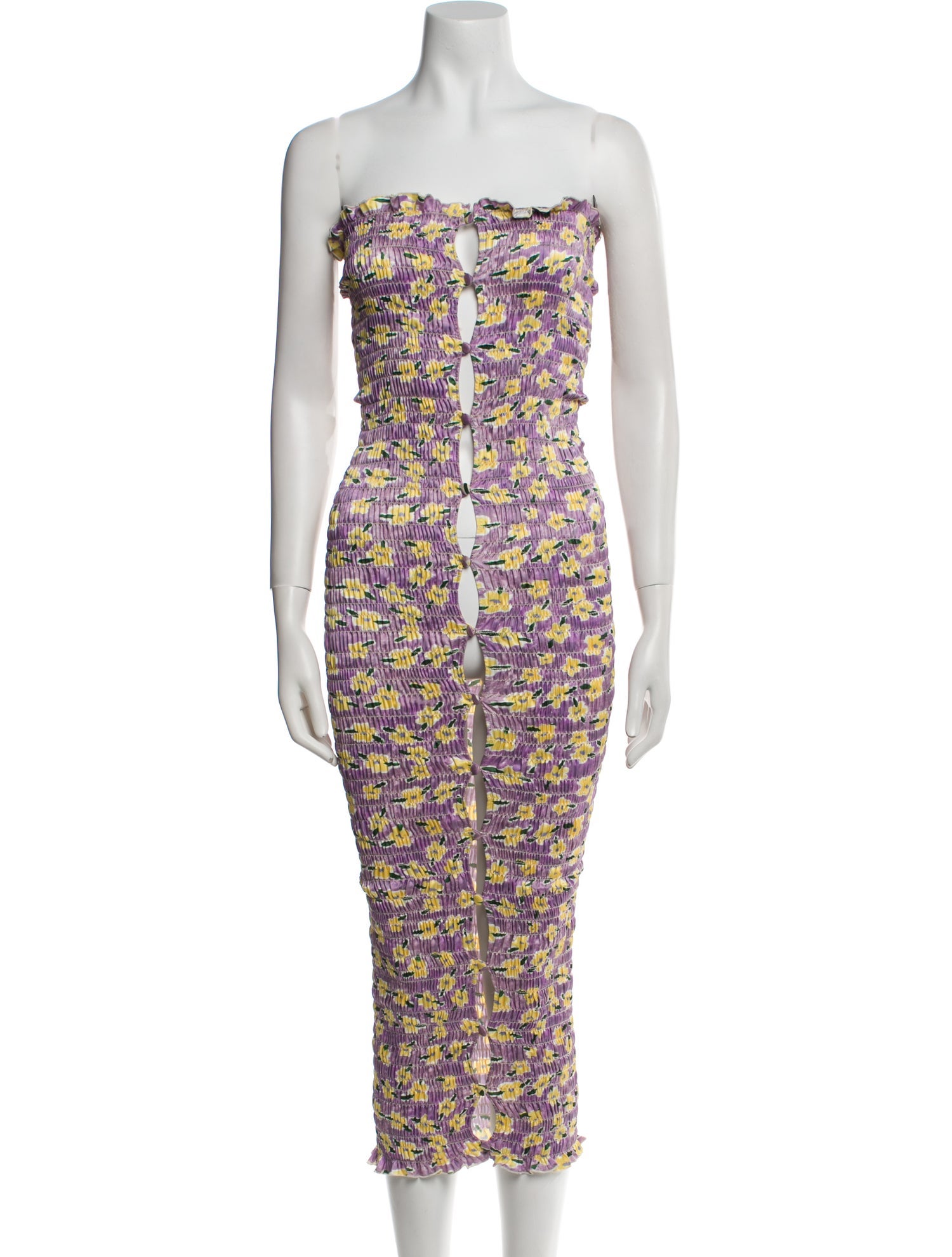 Amy Crookes Floral Print Midi Length Dress