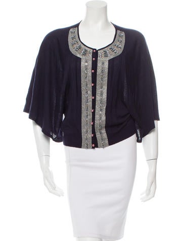 Anna Sui Wool Embellished Cardigan