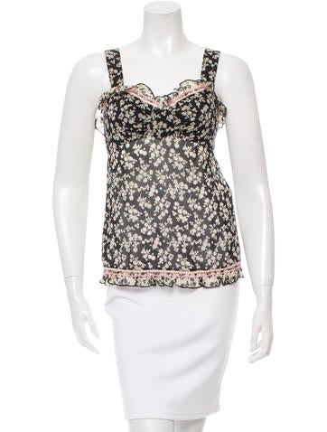 Anna Sui Silk Floral Top
