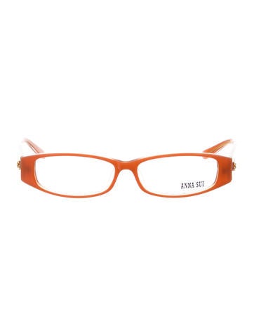 Anna Sui Narrow Logo-Embellished Eyeglasses