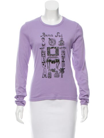 Anna Sui Graphic Print Long Sleeve Top w/ Tags