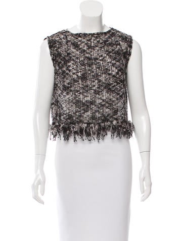 Anna Sui Fringe-Accented Sequin Top