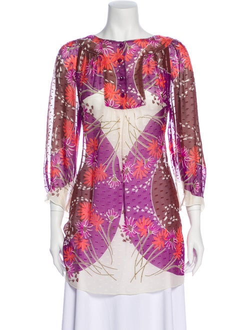 Anna Sui Silk Printed Tunic