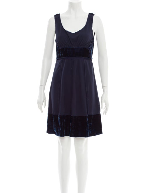 Anna Sui Scoop Neck Knee-Length Dress Blue