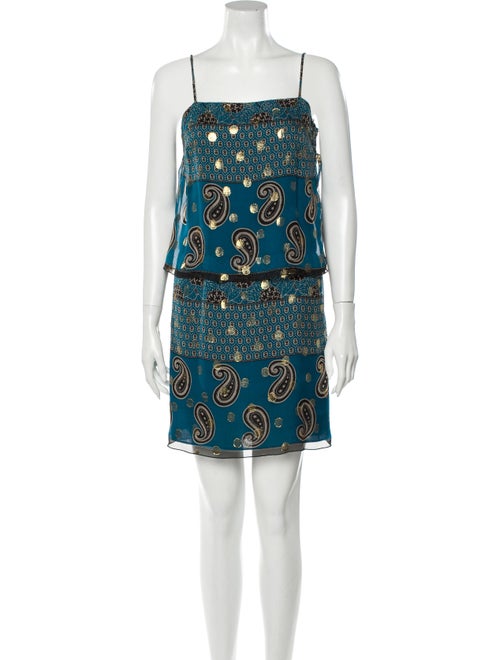 Anna Sui Silk Mini Dress Green